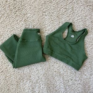 Booty by Brabants Croco Sage Set (Leggings and Bra)